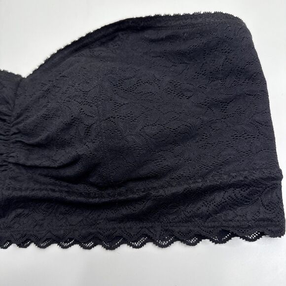 Y2K Torrid Curve Bralette 3X Black Lace Strapless Bandeau Stretch Crop Top - Picture 2 of 10